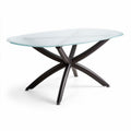 Tavolo da pranzo ovali in vetro con base in metallo 150 x 90 x 75cm
