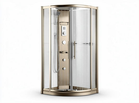 Cabina doccia angolare in vetro temperato e alluminio 90 x 90 x 220cm