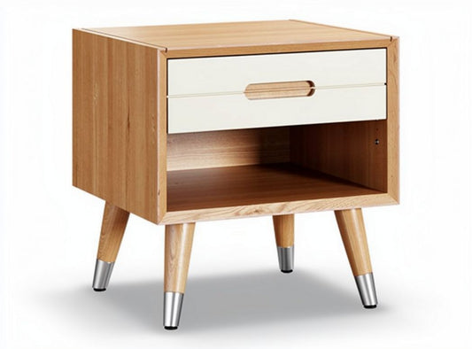 Comodino in legno con cassetto e ripiano aperto dimensioni 45 x 40 x 50cm