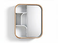 Mobiletto da parete in legno di noce e specchio 60 x 40 x 15cm