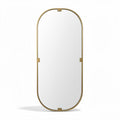Specchio ovale con cornice in metallo dorato dimensioni 70 x 30 x 2cm