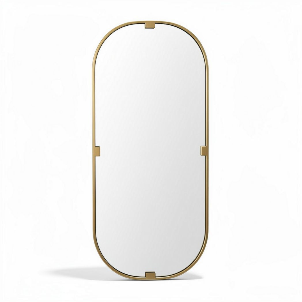Specchio ovale con cornice in metallo dorato dimensioni 70 x 30 x 2cm