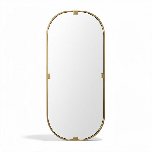 Specchio ovale con cornice in metallo dorato dimensioni 70 x 30 x 2cm